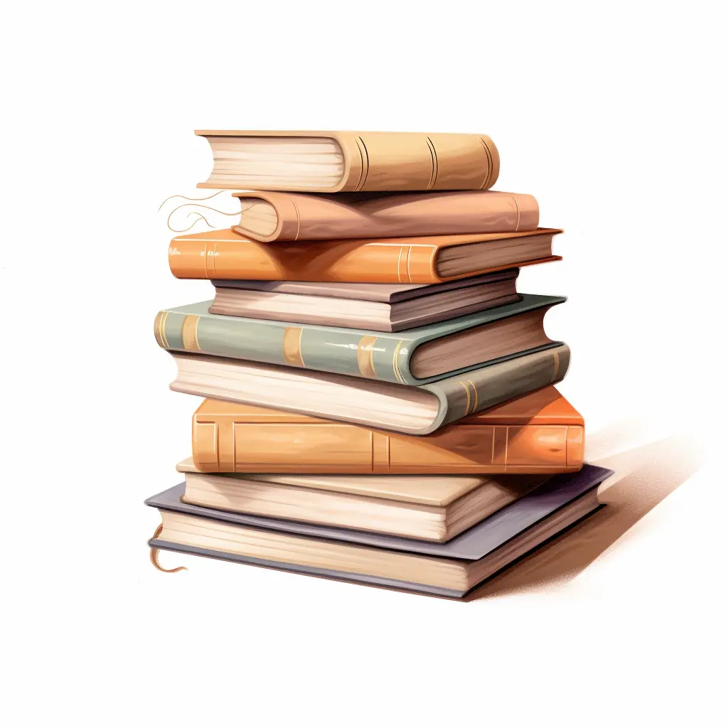 Ein Bücherstapel in zarten Farben, der fast wie echt aussieht. Ein Bücherstapel in zarten Farben, der fast wie echt aussieht.